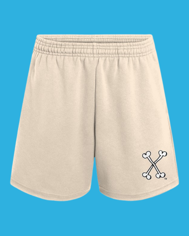 Raw-Edge Bone Shorts