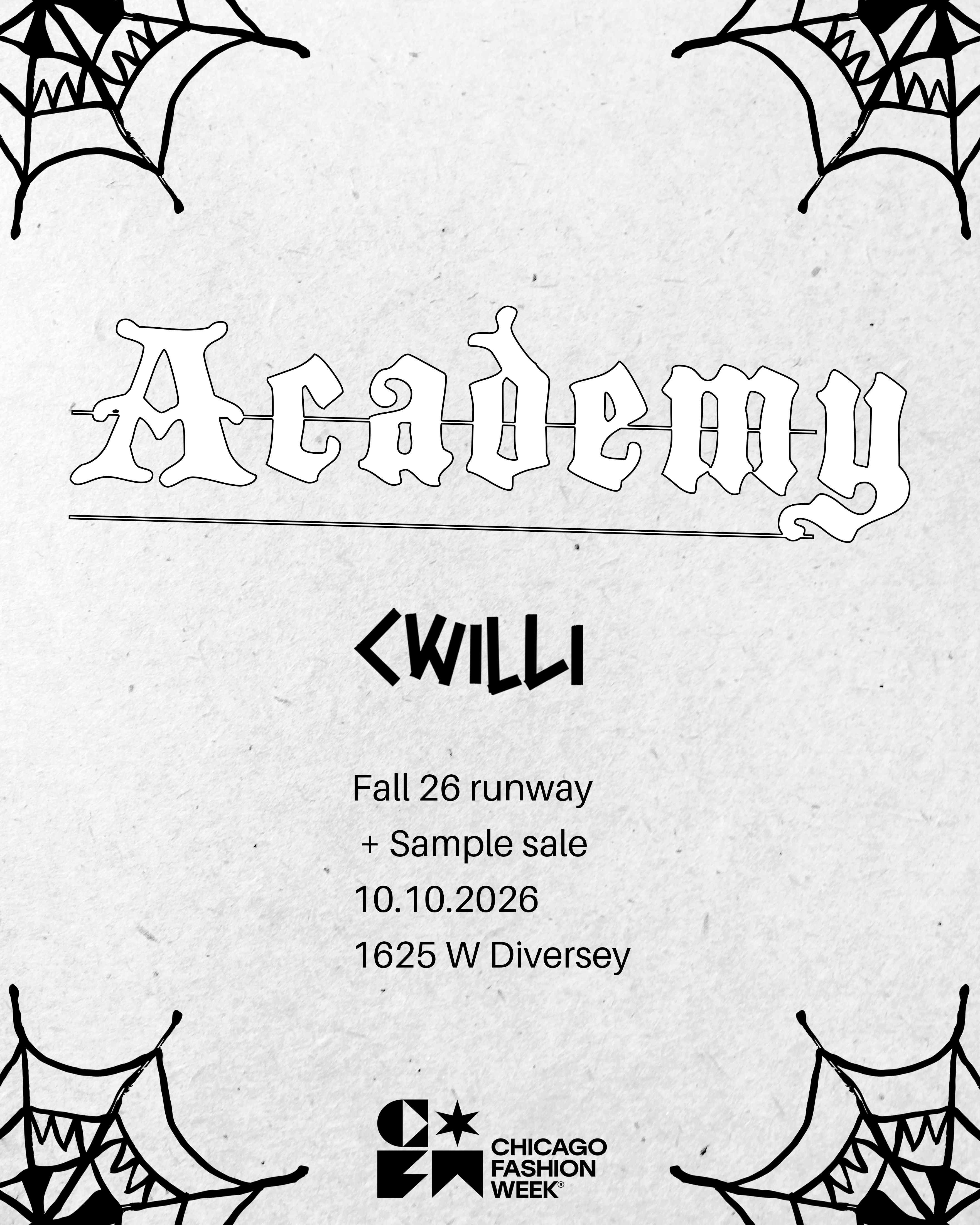 CWILLI Fall '26 runway + Sample sale ticket