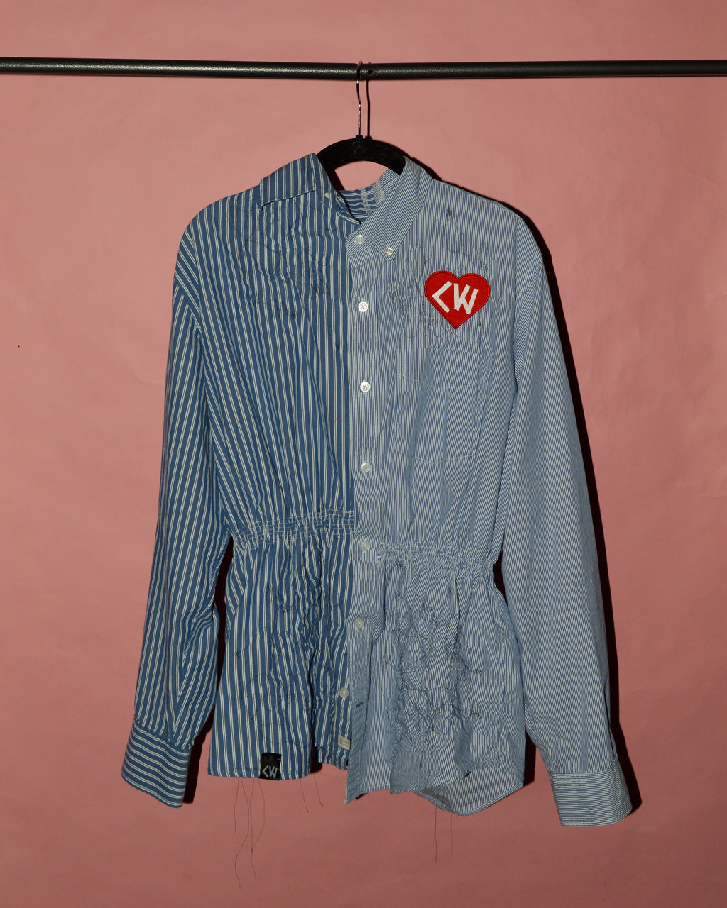 Shirred Button-Down Shirt 02