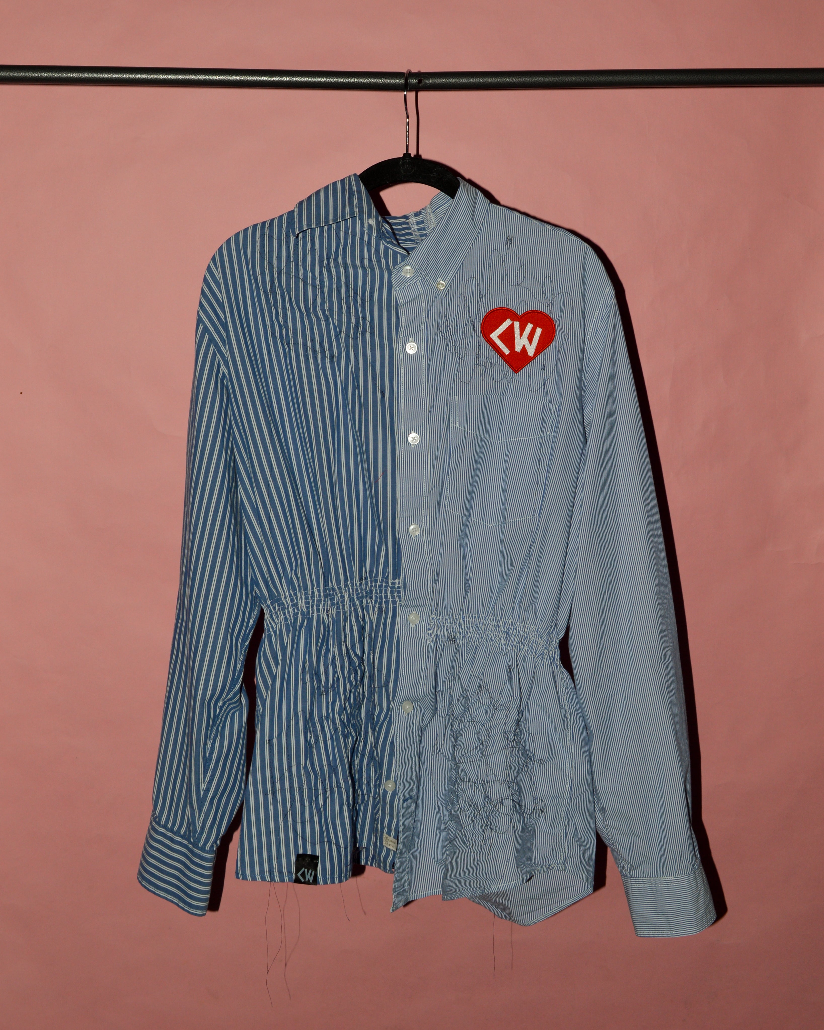 Shirred Button-Down Shirt 02