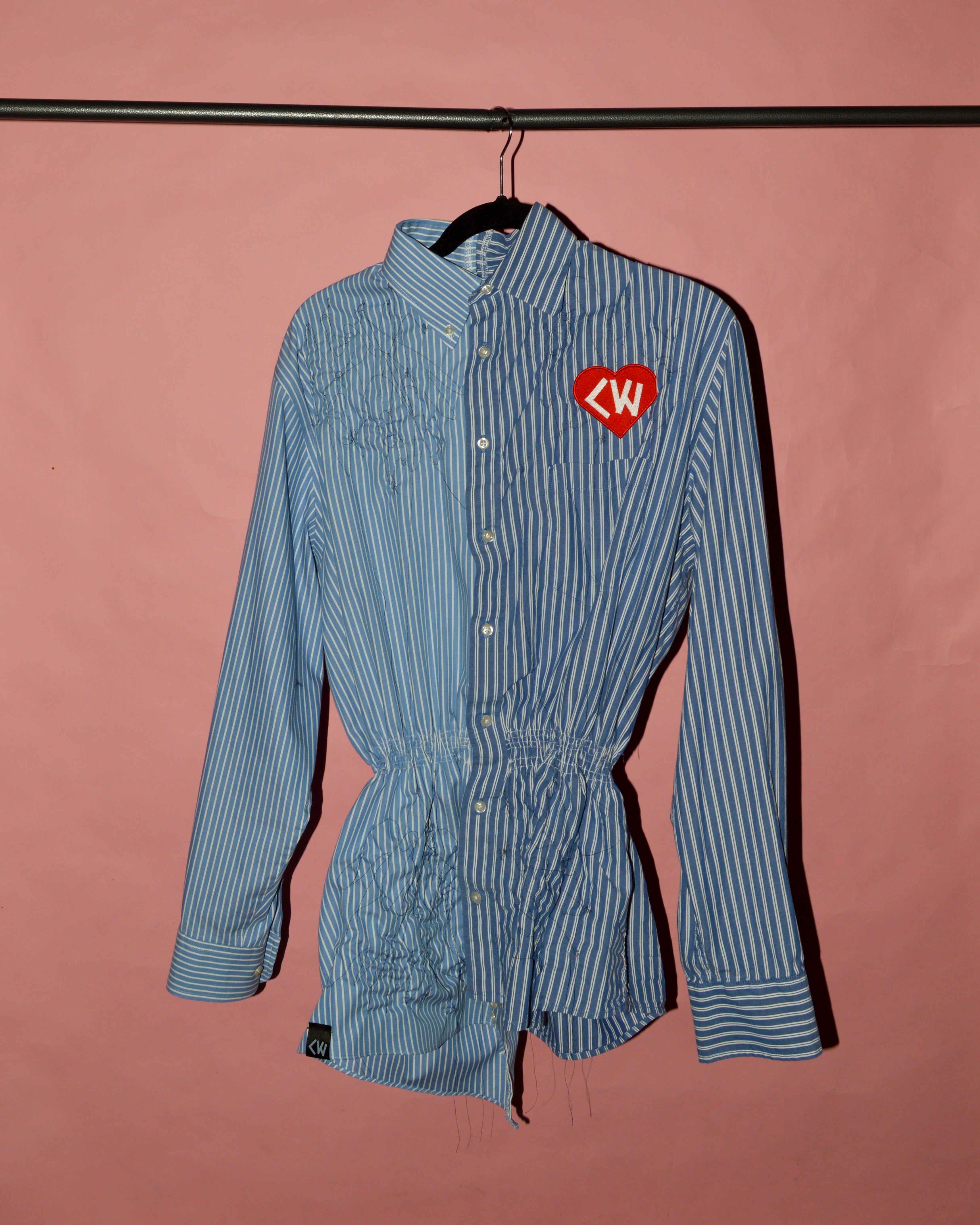 Shirred Button-Down Shirt 03